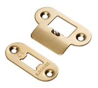 Loops Forend Strike And Fixing Pack For Heavy Duty Tubular Latch - Satin Brass Radius