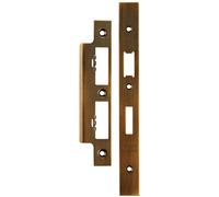 Loops Forend Strike & Fixing Pack For DIN Euro Sash & Bathroom Lock Antique Brass in Metallics Loops Metallics