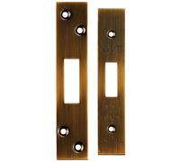 Loops Forend Strike & Fixing Pack Suitable for Deadlocks Antique Brass in Metallics Loops Metallics