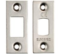 Loops Forend Strike & Fixing Pack - Suitable for Tubular Deadbolt - Satin Stainless Steel | Door Lock Furnishings - Forend Plate, Strike Plate and Screws Included