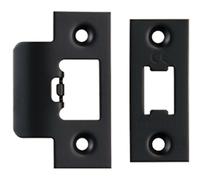 Loops Forend Strike & Fixing Pack Suitable for Tubular Latch Matt Black Loops Black