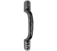 Loops Forged Iron Hotbed Pull Handle 132 x 16mm Black Antique Door Handle Loops Black