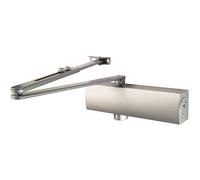 Loops Full Cover Overhead Door Closer Variable Power 2 5 Left or Right Handed Silver in Metallics Loops Metallics