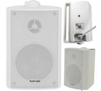 Garden Party BBQ Outdoor Speaker Kit Wireless Mini Stereo Amp & 2 White Speakers