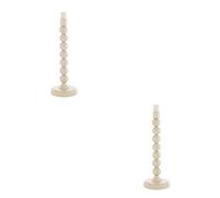 Loops Gloss Almond White Table Lamp Base Set - 2 Pack With E14 Holder And Inline Switch