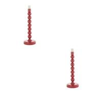 Loops Gloss Pink Clay Table Lamp Base - Stylish 2 Pack With E14 Socket And Fabric Flex