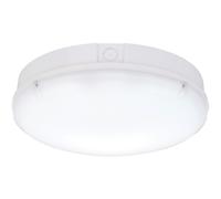 Loops Gloss White IP65 Bulkhead Light - 18W CCT SMD LED Module - Microwave Sensor Loops White