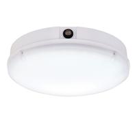 Loops Gloss White IP65 Bulkhead Light - 18W CCT SMD LED Module - Photocell Sensor Loops White