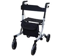 Loops Grey Deluxe Ultra Lightweight Aluminium Rollator With 4 Wheels - Foldable Walking Aid For Easy Mobility