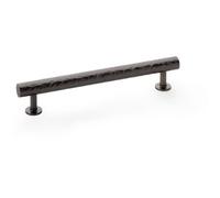 Loops Hammered T Bar Pull Handle - Dark Bronze - 160mm Centres Solid Brass Drawer