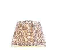 Loops Handcrafted 40Cm Pearl Grey Tapered Cylinder Lamp Shade With Pleated Design
