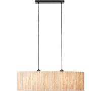 Loops Hanging Ceiling Bar Pendant Light - Natural Seagrass & Matt Black - 2 X 10W Led E27