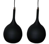 Loops Hanging Ceiling Pendant Light 2x Matt Black & Copper Kitchen Lamp Built in LED Loops Copper