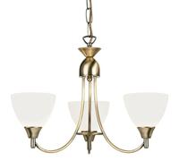 Loops Hanging Ceiling Pendant Light ANTIQUE BRASS 3x Shade Lamp Bulb Holder Fitting in Metallics Loops Metallics