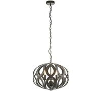 Loops Hanging Ceiling Pendant Light Antique Brushed Bronze 3 Bulb Modern Table Feature Loops Multicolor