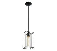 Loops Hanging Ceiling Pendant Light Black Frame & Smoked Glass 1 x 60W E27 Lamp Loops Black