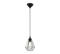Loops Hanging Ceiling Pendant Light Black Wire Cage 1 x E27 Hallway Feature Lamp Loops Black