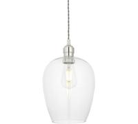 Loops Hanging Ceiling Pendant Light - Bright Nickel Plate & Clear Glass - 10W Led E27