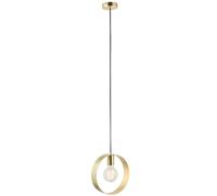 Loops Hanging Ceiling Pendant Light Brushed Brass Hoop Shade Industrial Chic Lamp in Metallics Loops Metallics