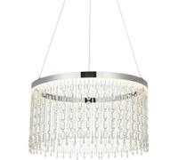 Loops Hanging Ceiling Pendant Light - Chrome Plate & Clear Crystal Glass - 19.67W Led (Smd 2835) Warm White