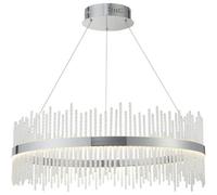 Loops Hanging Ceiling Pendant Light - Chrome Plate & Clear Glass - 56W Led (Smd 2835) Warm White