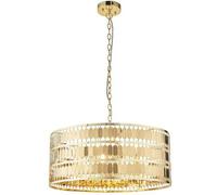 Loops Hanging Ceiling Pendant Light Hex Gold Plate Shade 5 Bulb Modern Dimming Feature Loops Multicolor