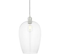 Loops Hanging Ceiling Pendant Light - Large Bright Nickel Plate & Clear Glass - 10W Led E27