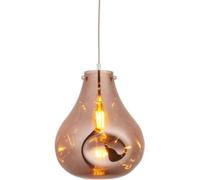 Loops Hanging Ceiling Pendant Light - Large Copper Metallic Glass & Chrome Plate - 10W Led E27