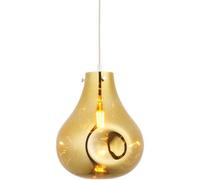 Loops Hanging Ceiling Pendant Light - Large Gold Metallic Glass & Chrome Plate - 10W Led E27
