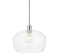 Loops Hanging Ceiling Pendant Light - Medium Bright Nickel Plate & Clear Glass - 10W Led E27