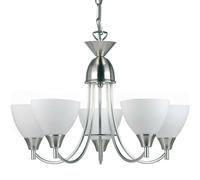 Loops Hanging Ceiling Pendant Light SATIN CHROME 5x Shade Lamp Bulb Holder Fitting Loops Multicolor