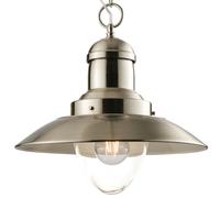 Loops Hanging Ceiling Pendant Light Satin Nickel & Glass Industrial Lamp Bulb Holder in Metallics Loops Metallics