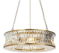 Loops Hanging Ceiling Pendant Light - Warm Brass Plate With Crystal And Clear Glass - 6 X 6W Led E14