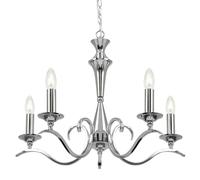 Loops Hanging Flush Ceiling Pendant 5 Light CHROME Chandelier Classic Lamp Bulb Holder Loops Multicolor