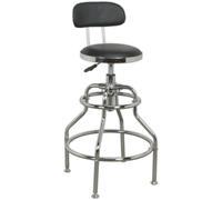 Loops Heavy-Duty Pneumatic Workshop Stool - Adjustable Height Seat & Back Rest Chair Loops Multicolor