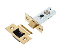 Loops Heavy Duty Tubular Door Latches - 64mm Brass Finish With 45 Degree Short Travel