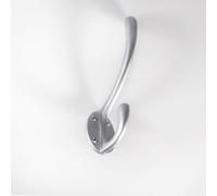 Loops Heavyweight One Piece Hat & Coat Hook 76mm Projection Satin Chrome Loops Multicolor