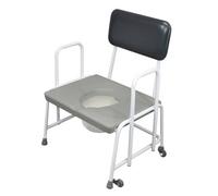 Loops Height Adjustable Bariatric Commode Chair With 7.5L Pail - 254Kg Capacity For Home Use
