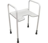 Loops Height Adjustable Bathroom Shower Stool - Front Cutaway - Tubular Steel Frame in Metallics Loops Metallics