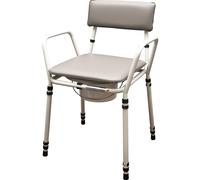 Loops Height Adjustable Bedroom Bathroom Commode Chair - 5 Litre Pail with Lid - Grey Loops Grey