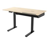 Loops Height Adjustable Black Oak Electric Drafting Desk 1200 X 600mm With Tilt Feature