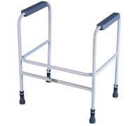 Loops Height Adjustable Free Standing Toilet Frame - 190kg Weight Limit White & Grey Loops White