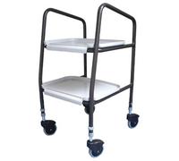 Loops Height Adjustable Meal Trolley With Clip-On Trays And Large Castors For Easy Mobility