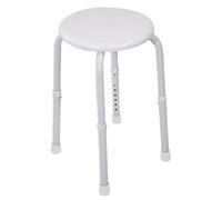 Loops Height Adjustable White Stackable Stool With Rust-Proof Aluminium Frame For Indoor And Outdoor Use
