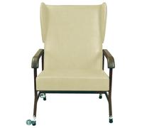 Loops High Back Bariatric Chair - Height Adjusable - Transfer Wheels - Cream Vinyl Loops Multicolor