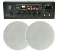 Loops Home Restaurant 2x Ceiling Speaker Bluetooth Wireless Background Music Amp Kit