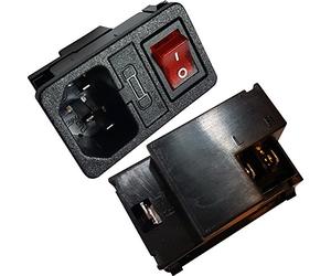 Loops IEC C14 Switched & Fuse Power Socket -10A Snap on- Panel Chassis Mount Connector