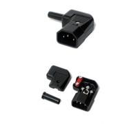 Loops IEC Male C14 Side Right Angled 10A Connector Plug - Kettle Power Socket 90 Degree