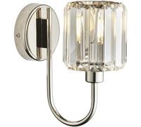 Loops Indoor Bright Nickel Plate Wall Light - Clear Glass Shade - Dimmable 6W Led E14