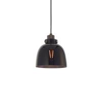 Loops Industrial Ceiling Pendant Light Fitting - Matt Black & Black Tinted Glass Loops Black